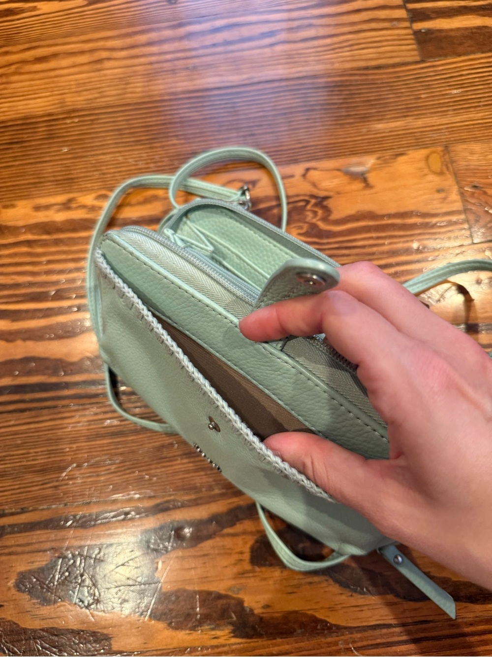 The Sak Mint Green Leather Crossbody Wallet - Picture 7 of 7
